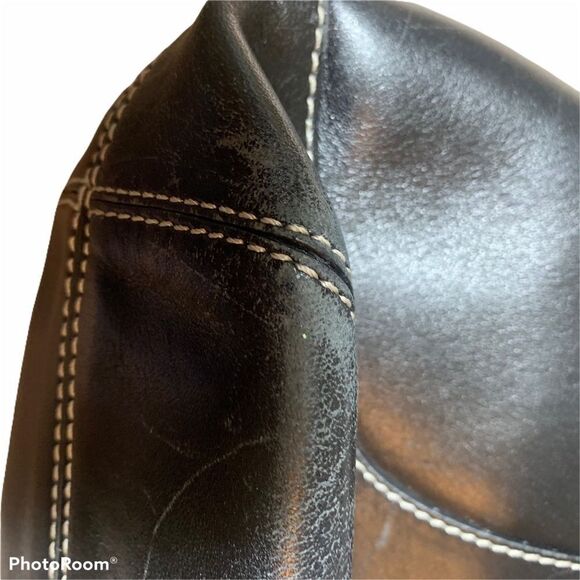 Cole Haan Black Leather Curved Shoulder Bag - Picture 14 of 15